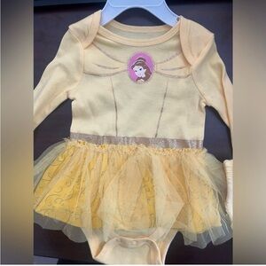New Disney Baby Princess Belle Onsie with tutu and matching headband !